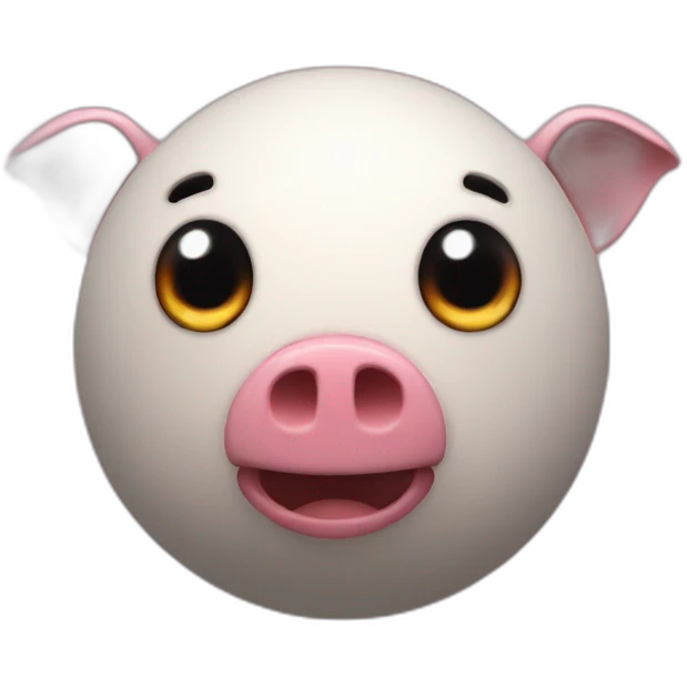 3d sphere with a cartoon Piglin skin texture with big kind eyes emoji
