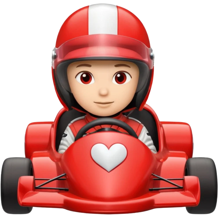 heart driving in a race car emoji