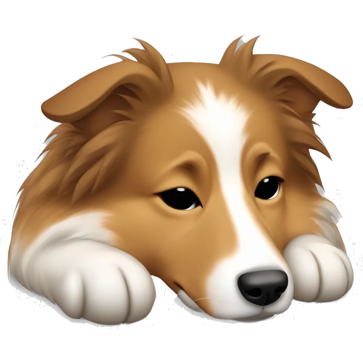 sleeping shetland sheepdog emoji
