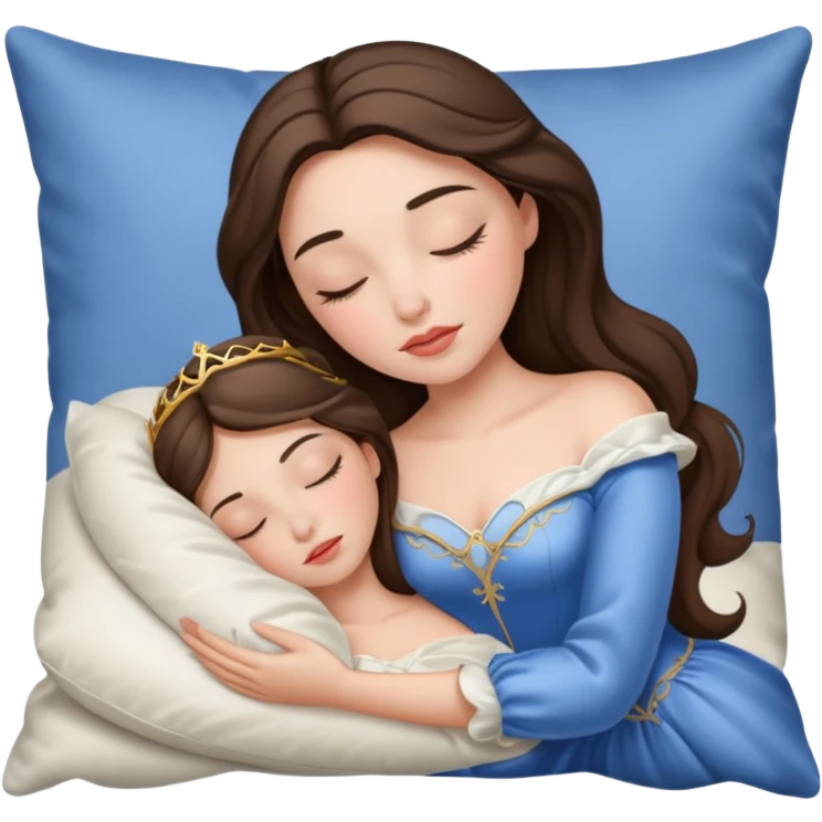 sleeping beauty brunette white girl with a silk pillow emoji