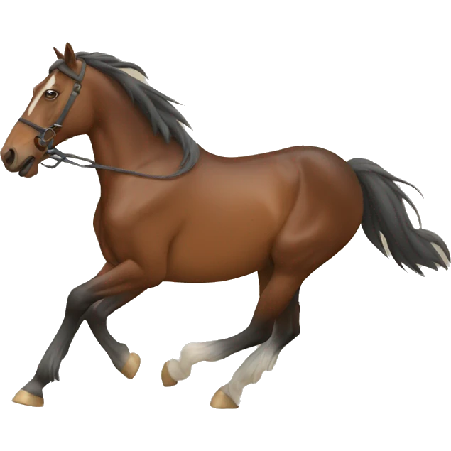 horse dragging something emoji