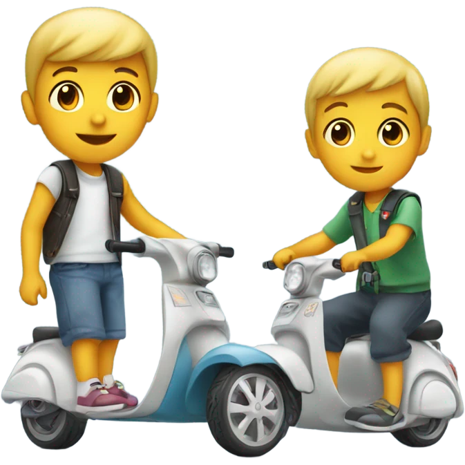 Child with scoot and ride emoji