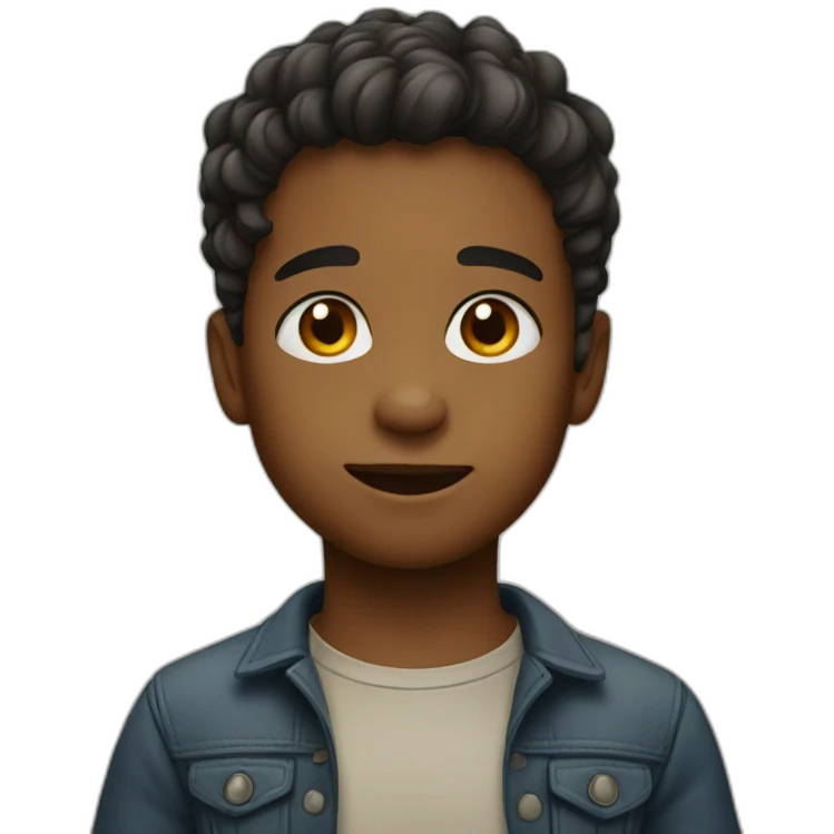 A small boy with beautiful face emoji