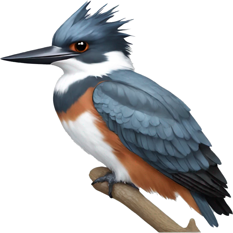 male belted kingfisher  emoji