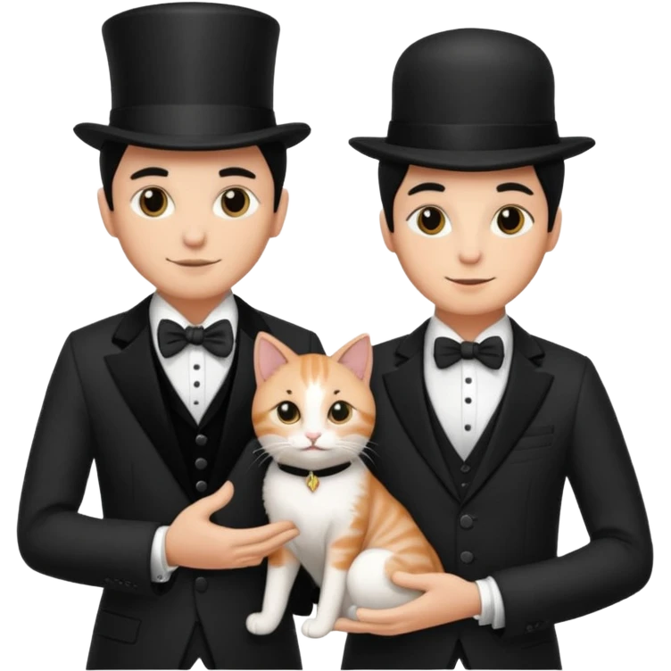 magician couple and their pet cat emoji