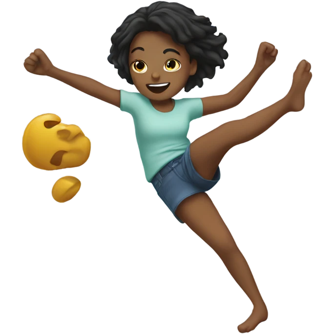Girl kicking her feet emoji