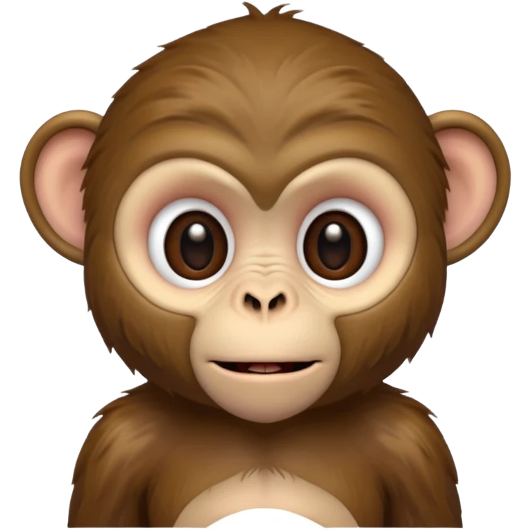 make a creepy monkey with a human face emoji