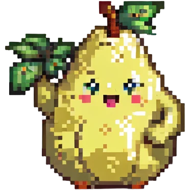 cheerful pear waving emoji