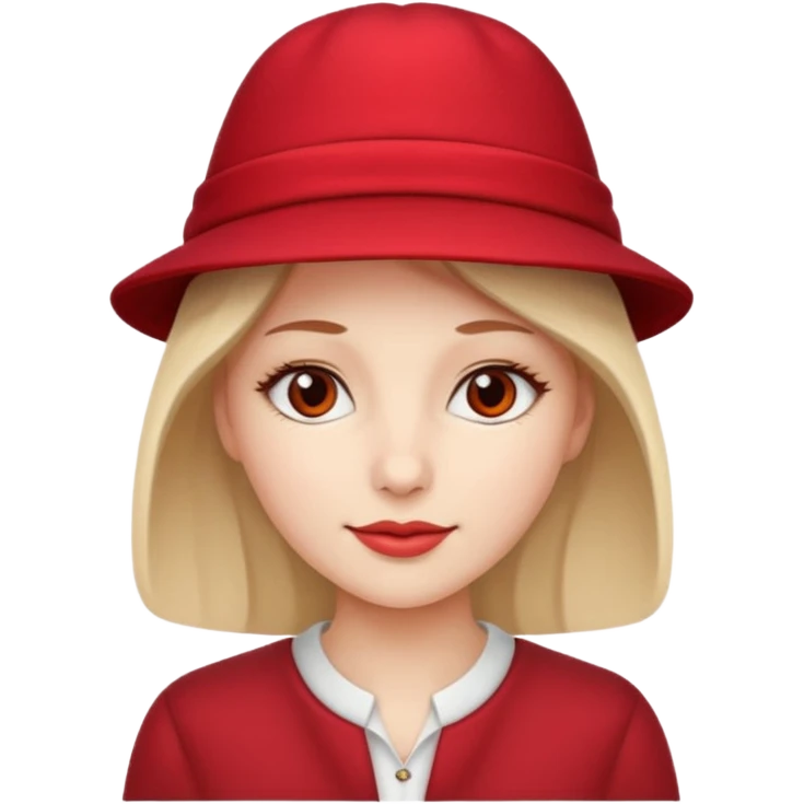 woman with red hat emoji