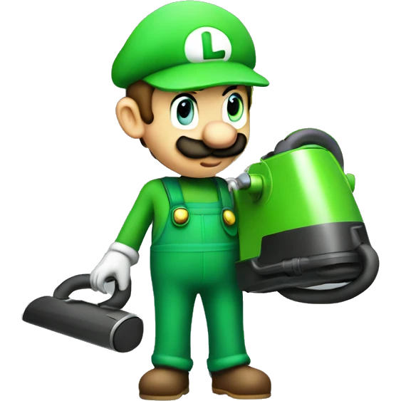 Luigi with a vacum emoji