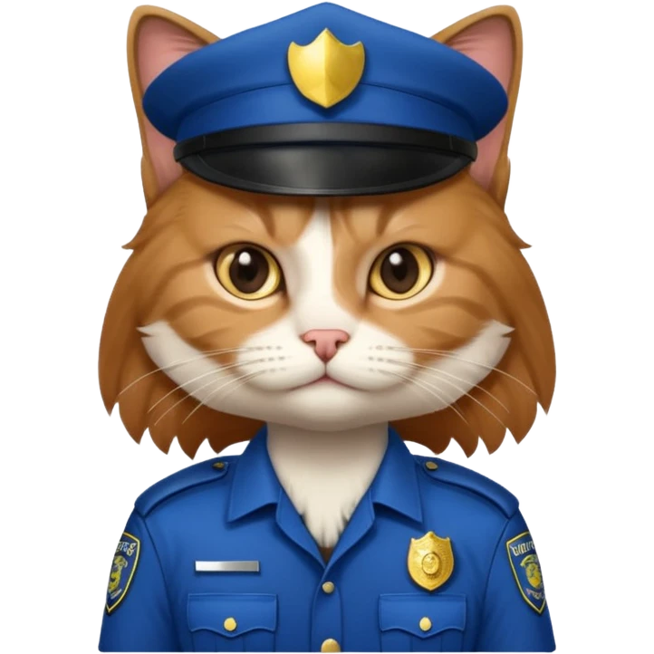 long-haired cat police emoji