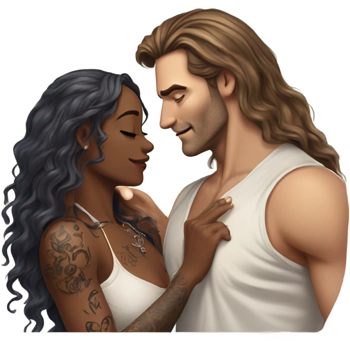Photo Realistic beautiful woman slapping a very handsome tattooed man emoji