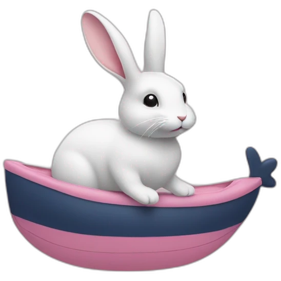 Lapin sur baleine rose emoji