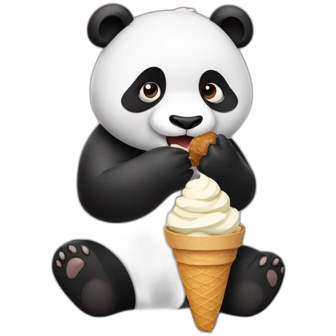 Panda eating ice cream emoji