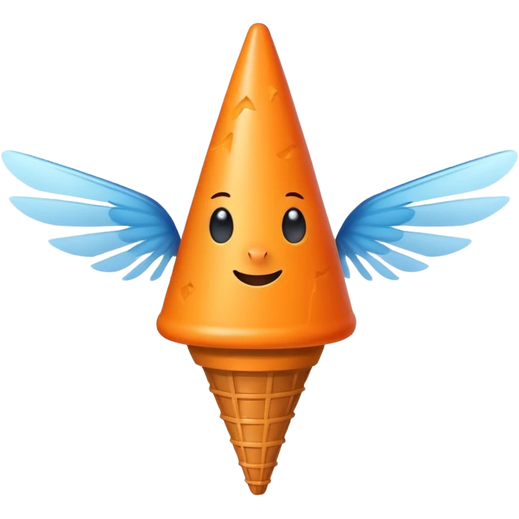 Flying orange cone 6 legs emoji