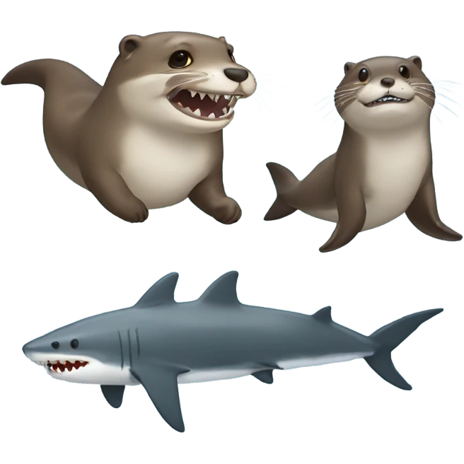 Otter and Shark emoji