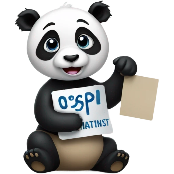 panda holding a sign that says osp emoji