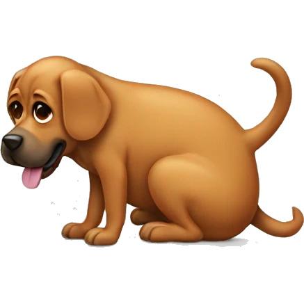 Dog pooping emoji