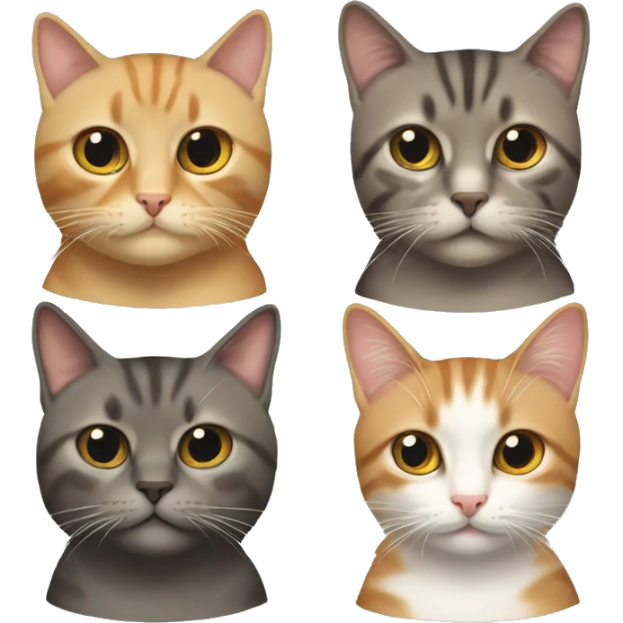 Dos gatos amaillos, uno gordo y otro flaco emoji