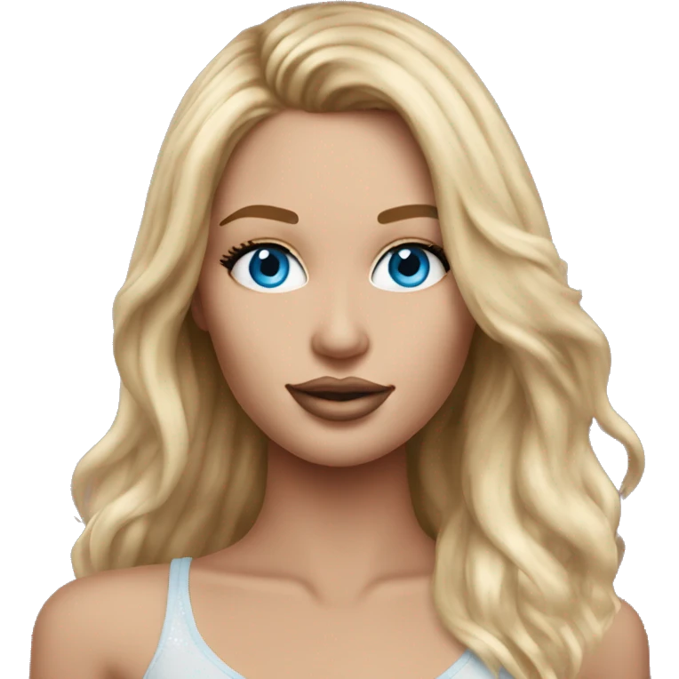 Realistic victoria secret model blonde blue eyes  emoji