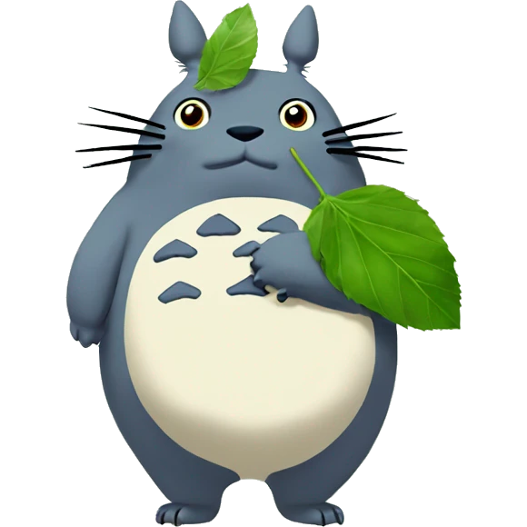 Totoro with leaf emoji