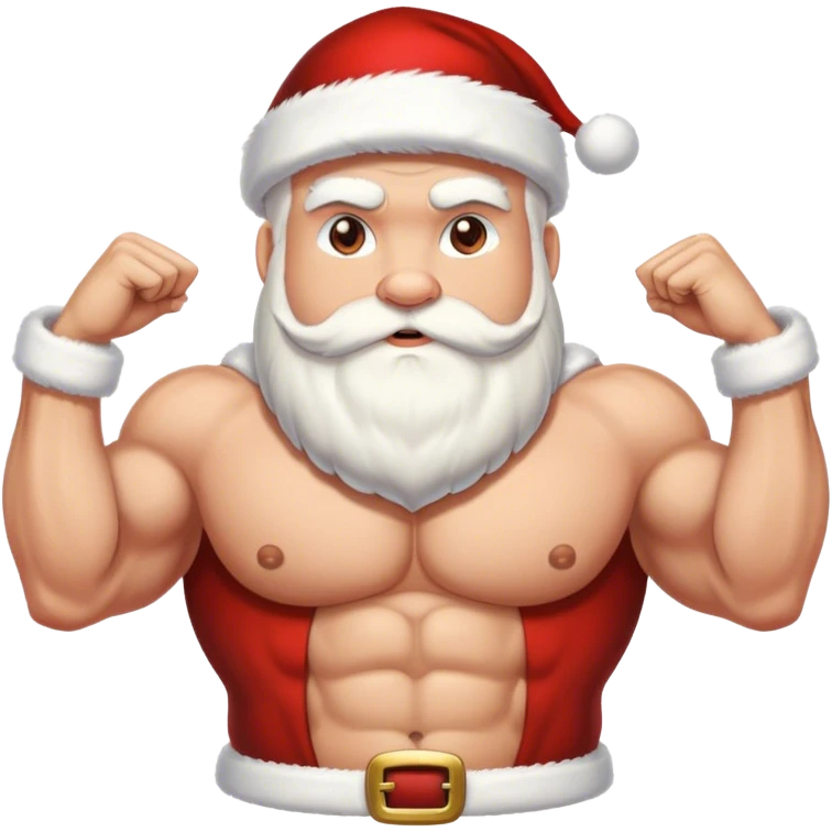 Buff Santa with abs emoji