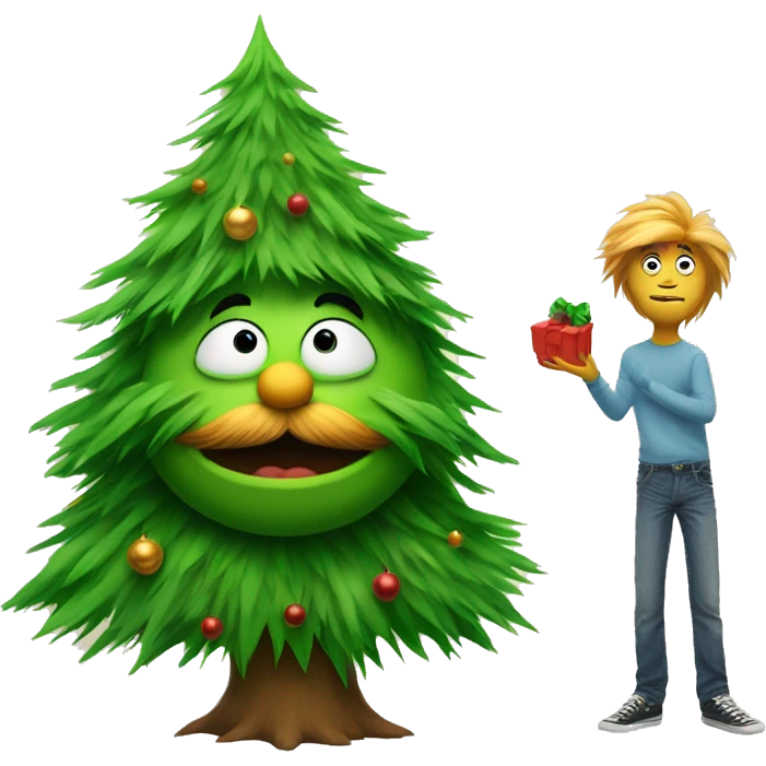 Christmas tree with the lorax emoji
