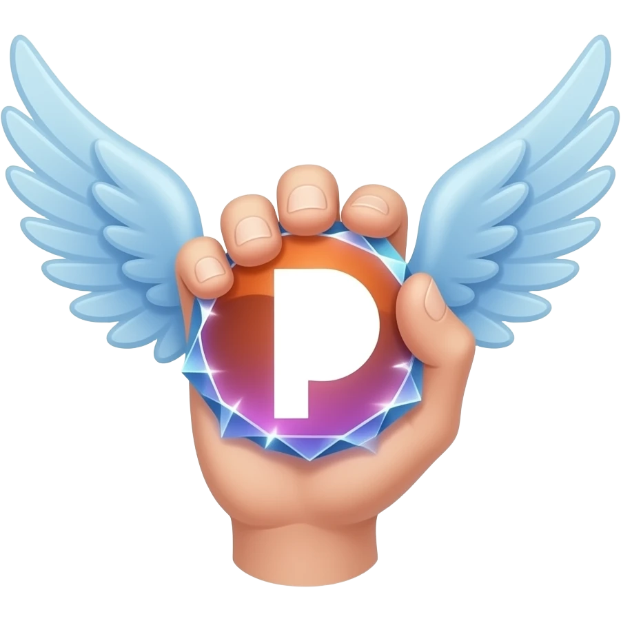An ethereal angel hand made of starlight holding a crystalline Patreon logo. Text below: 'What do they get from you?'. Glowing nebula colors, isolated on white, bold 3D icon emoji