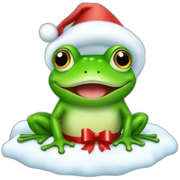 happy christmas frog emoji