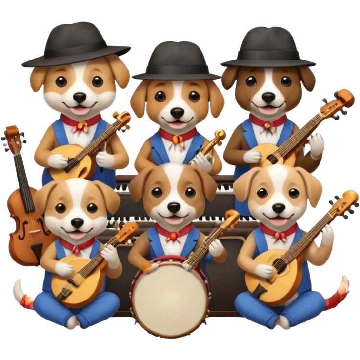 dog as Musicians emoji