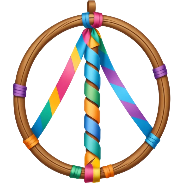 Maypole with colorful ribbons emoji