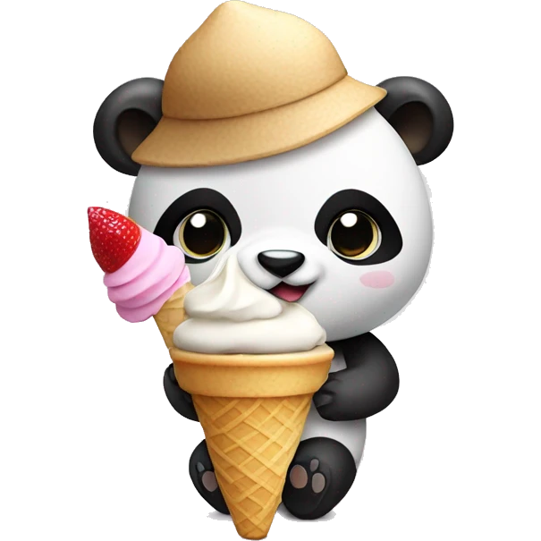 Panda in Panama with ice cream emoji