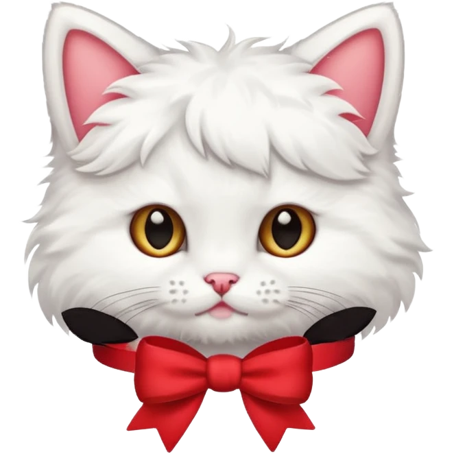 Kitten wearing bow emoji