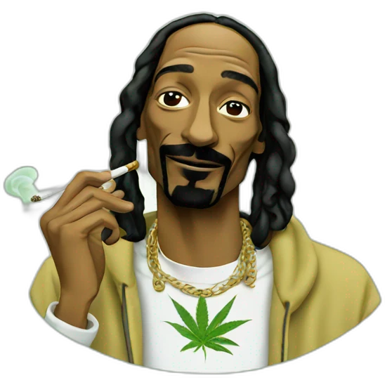 Snoop Dogg smoking weed emoji