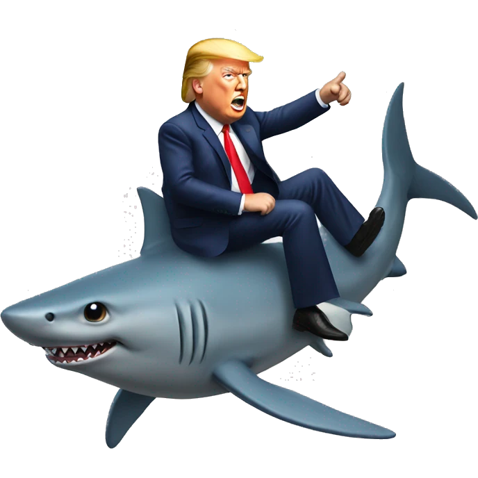Trump riding shark emoji