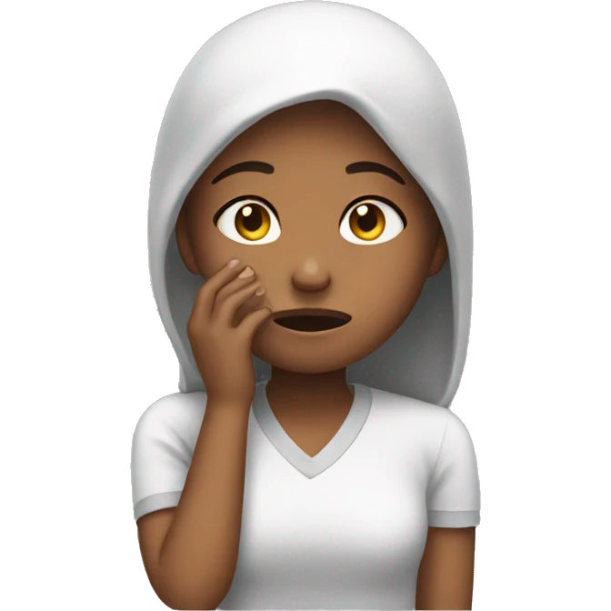 girl feeling sick emoji