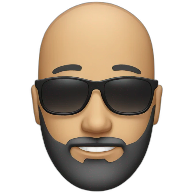 Bald man with beard and sun glasses emoji