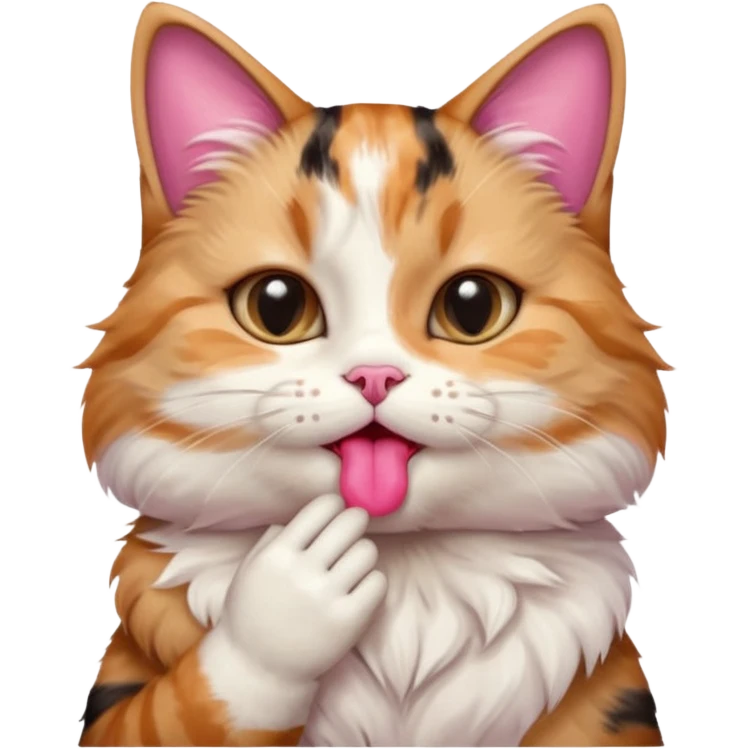A cat blowing real human kises emoji