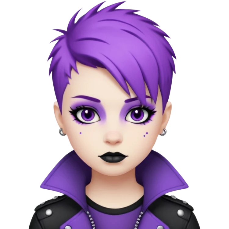 Cool Punk with Short Purple Hair emoji
