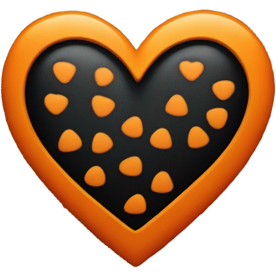Orange black heart emoji