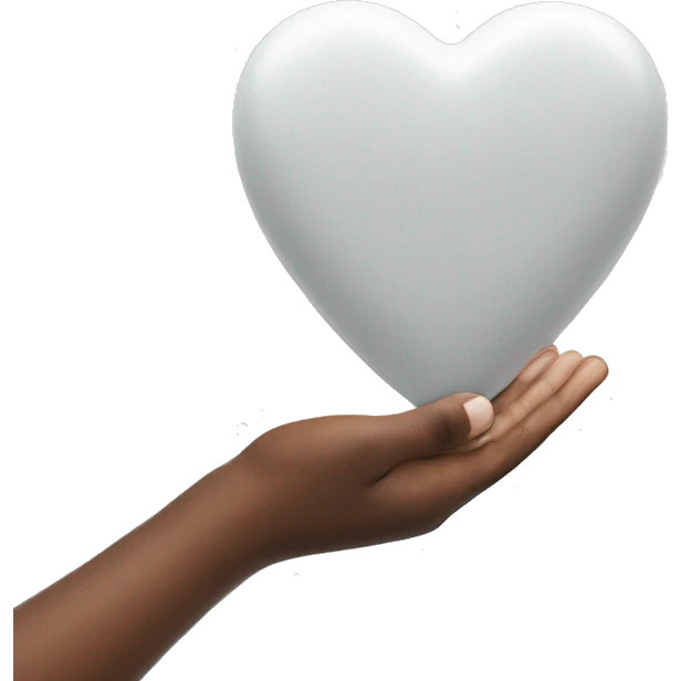 White heart in hand emoji