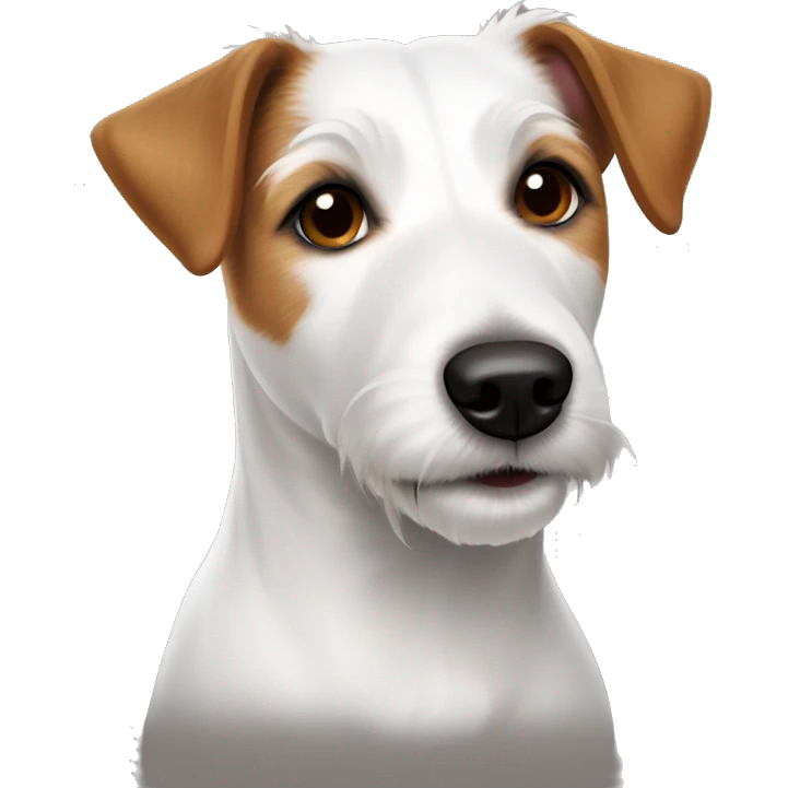 White parson Russell terrier with brown ears  emoji