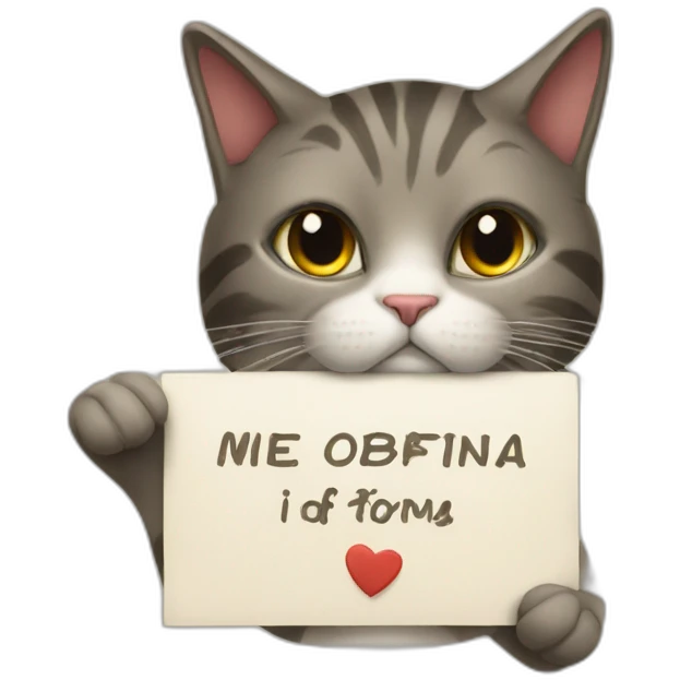 cat holding a sign with the inscription “Safina” emoji