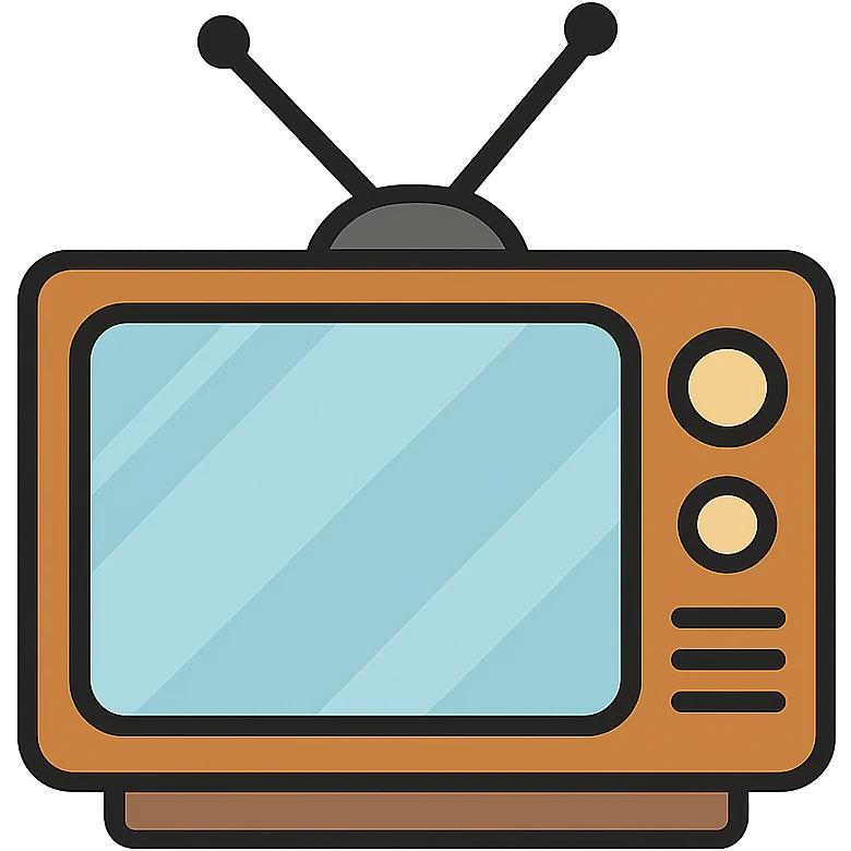 flat cartoon style television emoji