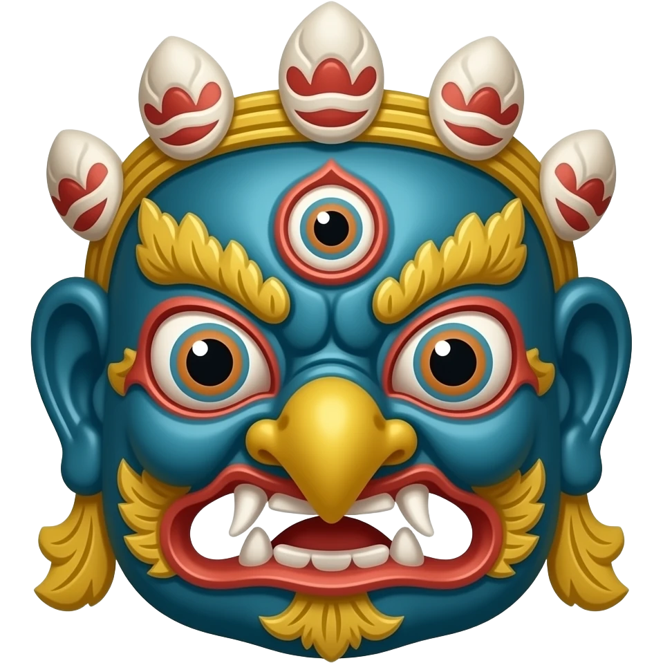 Máscara do pássaro mítico tibetano garuda emoji