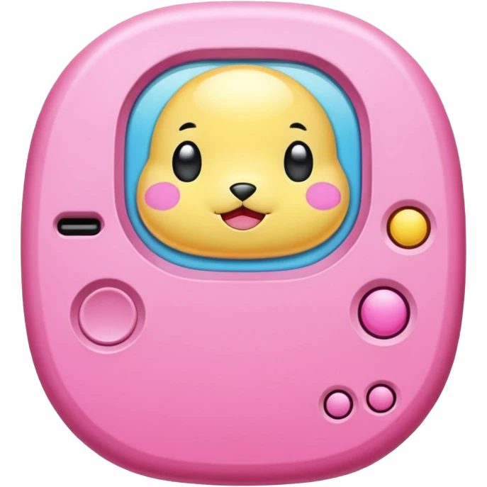 Tamagotchi ios app skeuomorphic, pink emoji