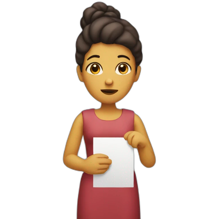 Nathalie-holding-a-rejected-sign emoji