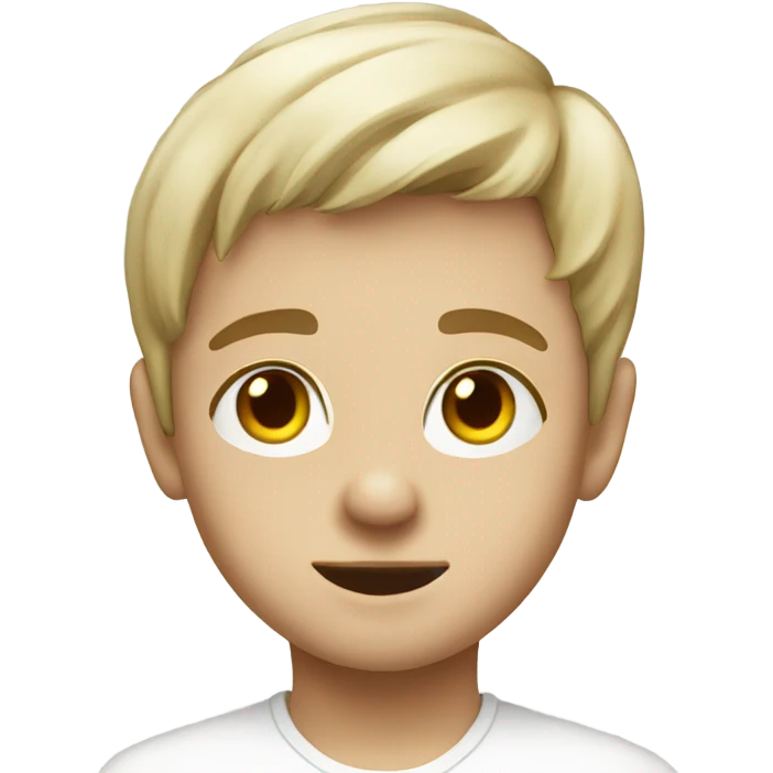 portrait of a boy in white emoji