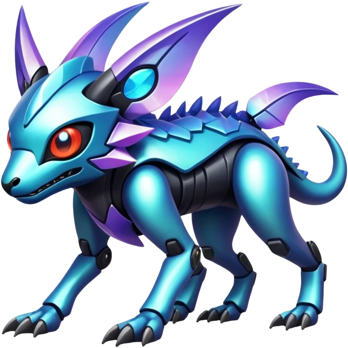  exotic tropical iridescent cyber-Protogen-Fakémon-Pokémon-Vernid-creature emoji