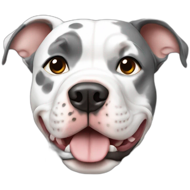 White and grey spotted Pitbull emoji